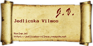 Jedlicska Vilmos névjegykártya